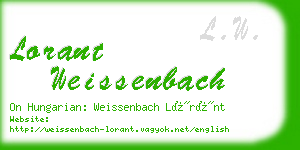 lorant weissenbach business card